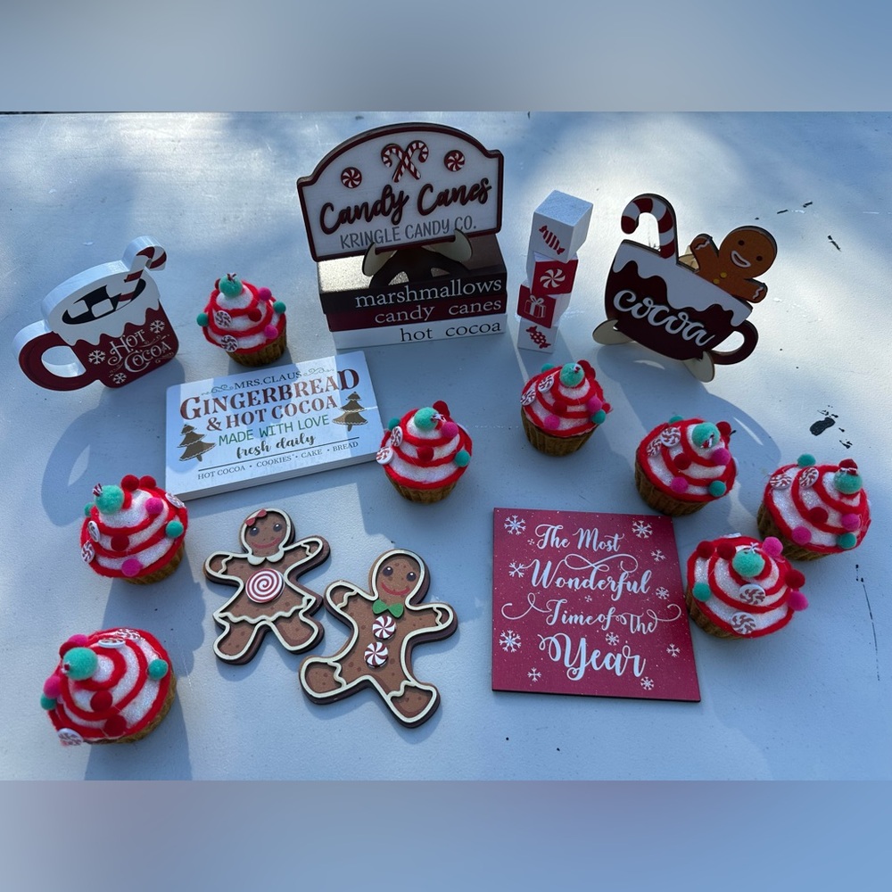 Holiday Hot Cocoa or Coffee Bar Decor Set